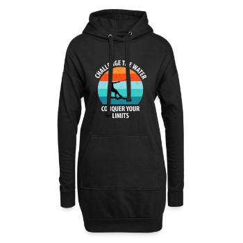 Ski nautique, ski nautique, skieurs nautiques - Sweat-shirt à capuche long Femme - noir - Devant