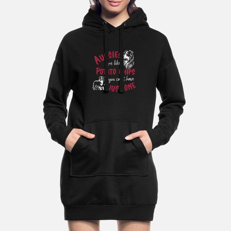 Aussies are like Potato Chips - rot Hoodie-Kleid