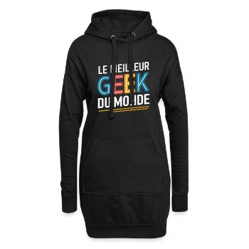 Le meilleur geek du monde - Sweat-shirt à capuche long Femme - noir - Devant