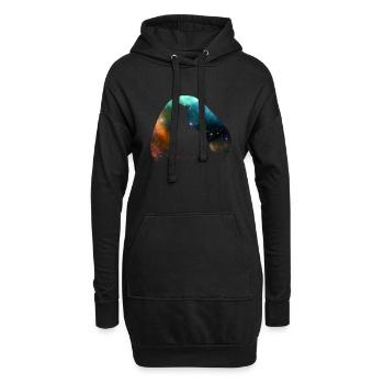 Galaxy Space Cat - Sweat-shirt à capuche long Femme - noir - Devant
