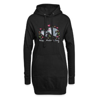 Animal Mom Shark pour la fête des mères - Sweat-shirt à capuche long Femme - noir - Devant