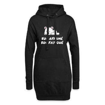 50% affamé 50% fatigué - Sweat-shirt à capuche long Femme - noir - Devant