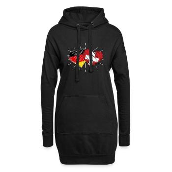 Schweizer Deutsches Herz Schweiz - Hoodie-Kleid - Schwarz - Vorne