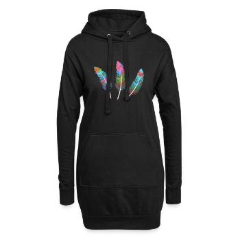 federn,bunt,feder,graffiti - Hoodie-Kleid - Schwarz - Vorne