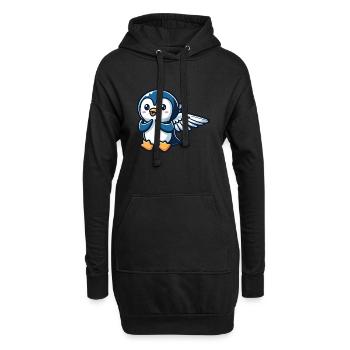 Himmlischer Pinguin Flügel - Hoodie-Kleid - Schwarz - Vorne