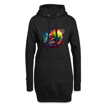 Tennis ist der Sport für Männer und Frauen - Hoodie-Kleid - Schwarz - Vorne