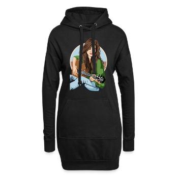 Ma musique - Sweat-shirt à capuche long Femme - noir - Devant