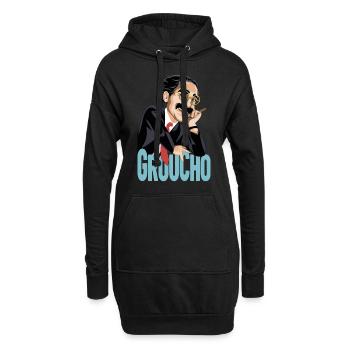 GROUCHO Der große Komiker des zwanzigsten Jahrhunderts - Hoodie-Kleid - Schwarz - Vorne