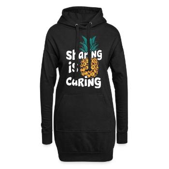 Ananas tropische hawaiianische Frucht - Hoodie-Kleid - Schwarz - Vorne