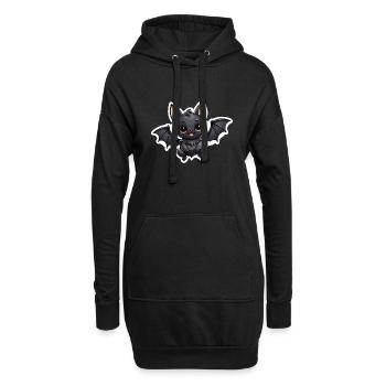 Illustration mignonne de chauve-souris - Sweat-shirt à capuche long Femme - noir - Devant