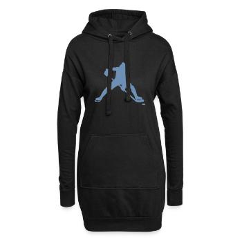 Frosch Eishockeyspieler Silhouette minimalistisch - Hoodie-Kleid - Schwarz - Vorne