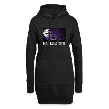 Manoir hanté d’Halloween - Sweat-shirt à capuche long Femme - noir - Devant