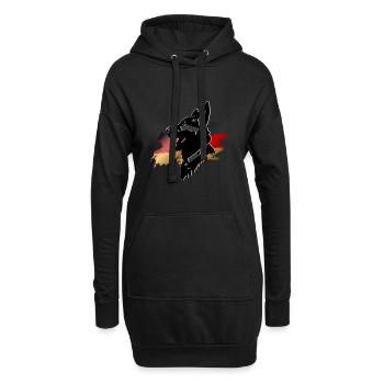deutscher Schäferhund - Hoodie-Kleid - Schwarz - Vorne