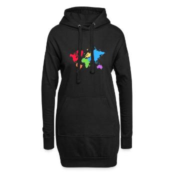 pride carte - Sweat-shirt à capuche long Femme - noir - Devant