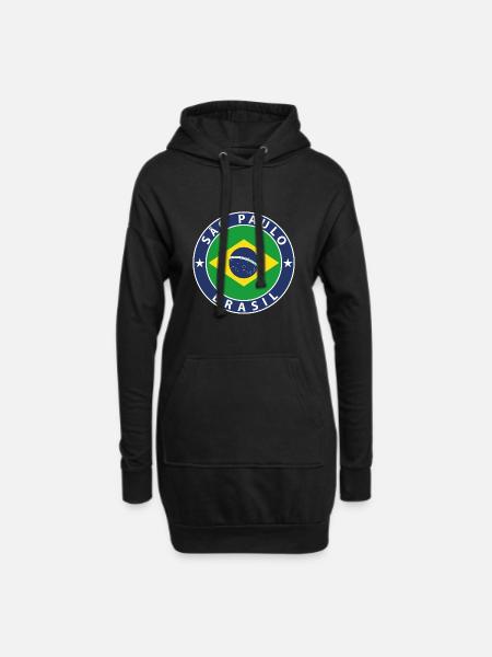 Sao Paulo - Sweat-shirt à capuche long Femme - noir