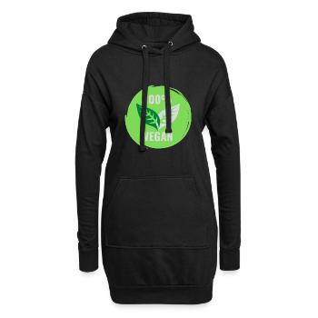 100% VEGAN - Sweat-shirt à capuche long Femme - noir - Devant