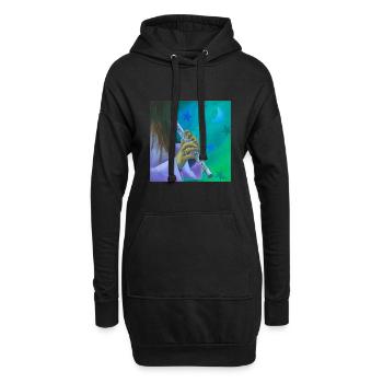 Flûte traversière - Sweat-shirt à capuche long Femme - noir - Devant