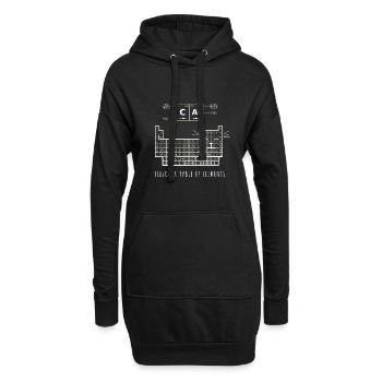 Chemie Katze Periodensystem der Elemente - Hoodie-Kleid - Schwarz - Vorne