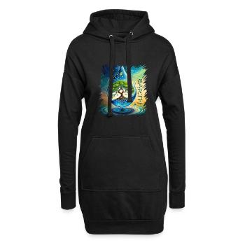 Baum des Lebens Erde Frieden Lebensbaum - Hoodie-Kleid - Schwarz - Vorne