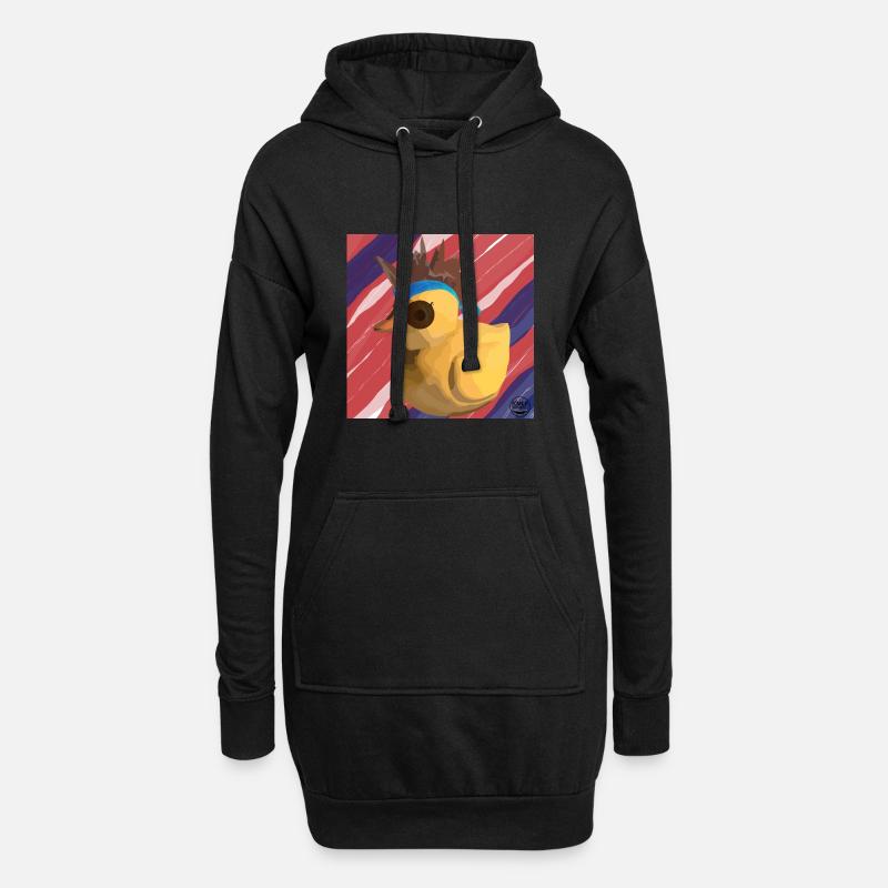 Der Duck-Biker - Hoodie-Kleid - Schwarz