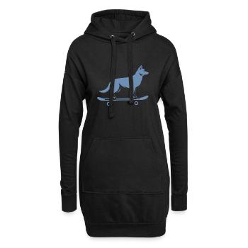 Dog Shepherd Skateboard Skateboarder - Sweat-shirt à capuche long Femme - noir - Devant