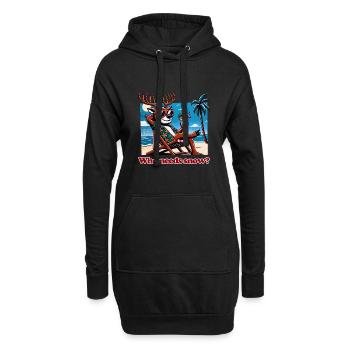 drôle anti renne de Noël en vacances - Sweat-shirt à capuche long Femme - noir - Devant