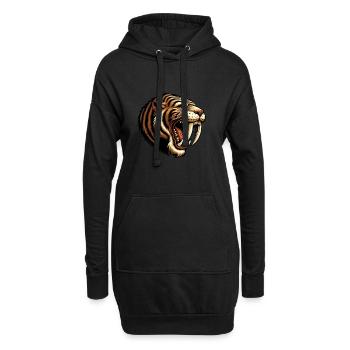 Säbelzahntiger Smilodon Eiszeit Raubtier Großkatze - Hoodie-Kleid - Schwarz - Vorne