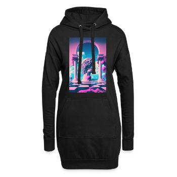 Eine Vaporwave Erkundung von Schönheit und Antike - Hoodie-Kleid - Schwarz - Vorne