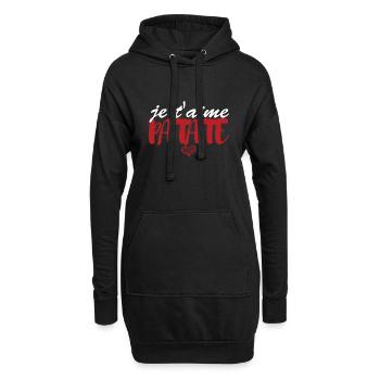 Cadeau Saint Valentin Amoureux Je T'aime Patate - Sweat-shirt à capuche long Femme - noir - Devant