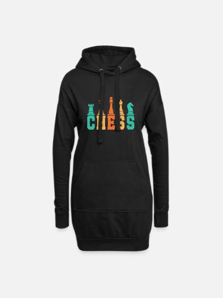 Chess Player Geschenk Schach Sport Schachmeister - Hoodie-Kleid - Schwarz