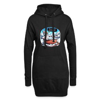 lustiger Snowboarder Meme für Ski Urlaub Apres Ski - Hoodie-Kleid - Schwarz - Vorne