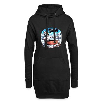 lustiger Snowboarder Meme für Ski Urlaub Apres Ski - Hoodie-Kleid - Schwarz - Vorne