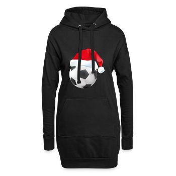 Santa Soccer Ball - Christmas Boys Kids Xmas - Hoodie-Kleid - Schwarz - Vorne