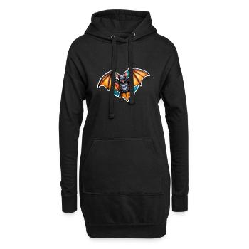 Fledermaus Neo Traditional - Hoodie-Kleid - Schwarz - Vorne