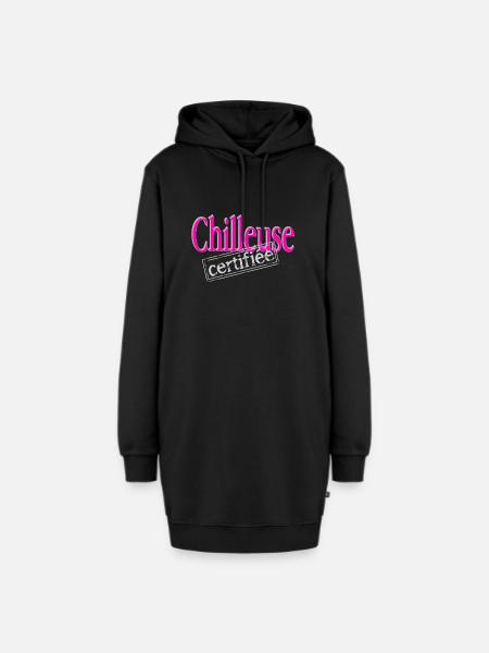 Zertifizierter Kaltwassersatz - Hoodie-Kleid - Schwarz