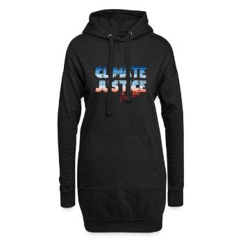 Justice climatique maintenant - Sweat-shirt à capuche long Femme - noir - Devant