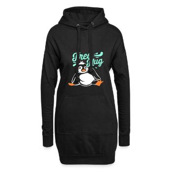 Umarmung Pinguin - Hoodie-Kleid - Schwarz - Vorne