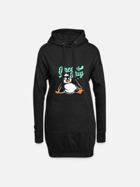 Hug Penguin - Hoodie Dress - black