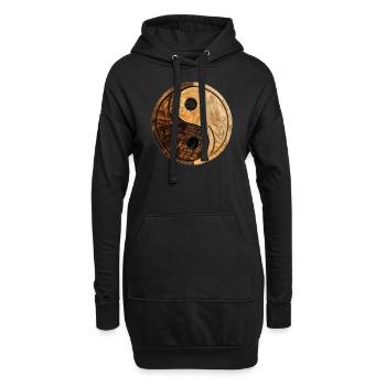 Yin Yang Logo - Sweat-shirt à capuche long Femme - noir - Devant