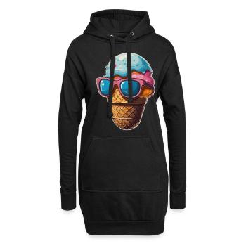 Popsicles avec lunettes de soleil - Style d’été cool - Sweat-shirt à capuche long Femme - noir - Devant