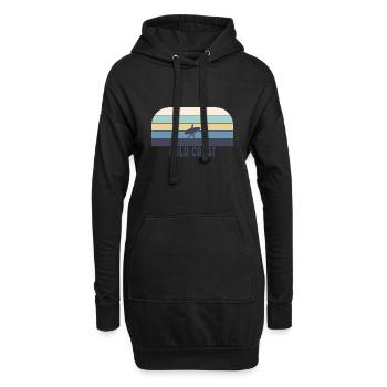 Gold Coast Australie Rétro Coucher de soleil - Sweat-shirt à capuche long Femme - noir - Devant
