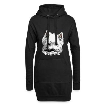 Westie Hug Me Hug me West Highland Terrier - Sweat-shirt à capuche long Femme - noir - Devant