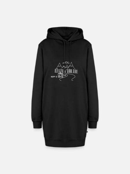 Keep it simple camping - Hoodie-Kleid - Schwarz