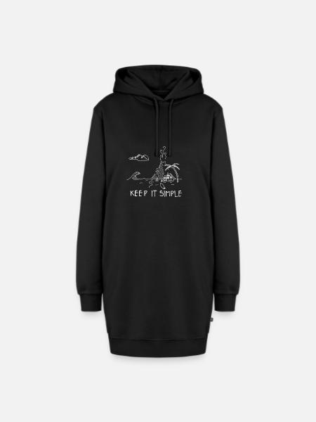 Keep it simple Surfen - Hoodie-Kleid - Schwarz