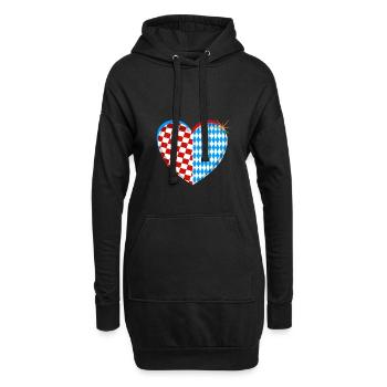 Kroatisch Bayrisches Herz Croatia Bavaria Heart - Hoodie-Kleid - Schwarz - Vorne