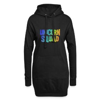 Unicorn Squad Regenbogen - Hoodie-Kleid - Schwarz - Vorne