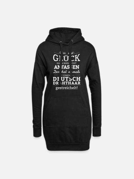 Glück nicht anfassen - Deutsch Drahthaar - Hoodie-Kleid - Schwarz