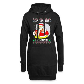 Ho Ho Homies Ugly Weihnachten - Hoodie-Kleid - Schwarz - Vorne