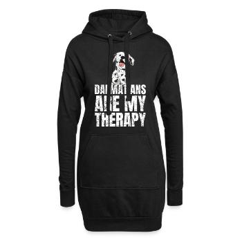 Les dalmatiens sont ma thérapie Dalmatiner - Sweat-shirt à capuche long Femme - noir - Devant