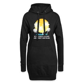 Palmen Sommer Sonnenuntergang Meer Lieblingsfarben - Hoodie-Kleid - Schwarz - Vorne